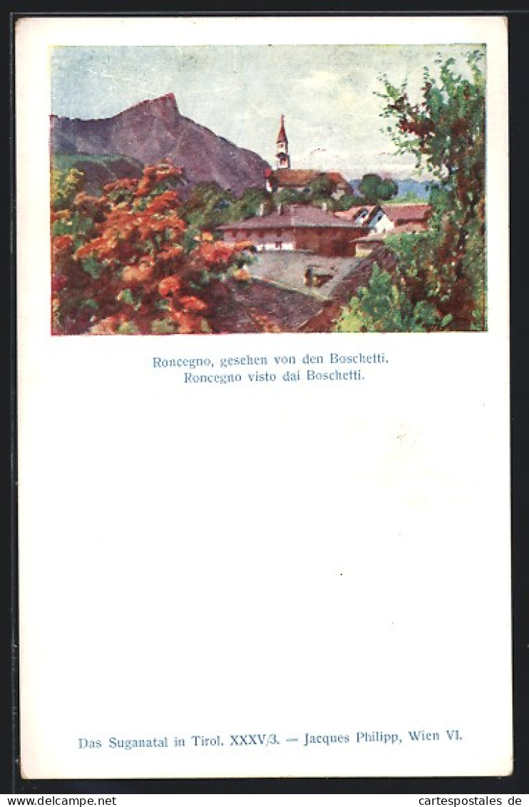 Cartolina Roncegno, Totalansicht Von Boschetti Aus  - Autres & Non Classés
