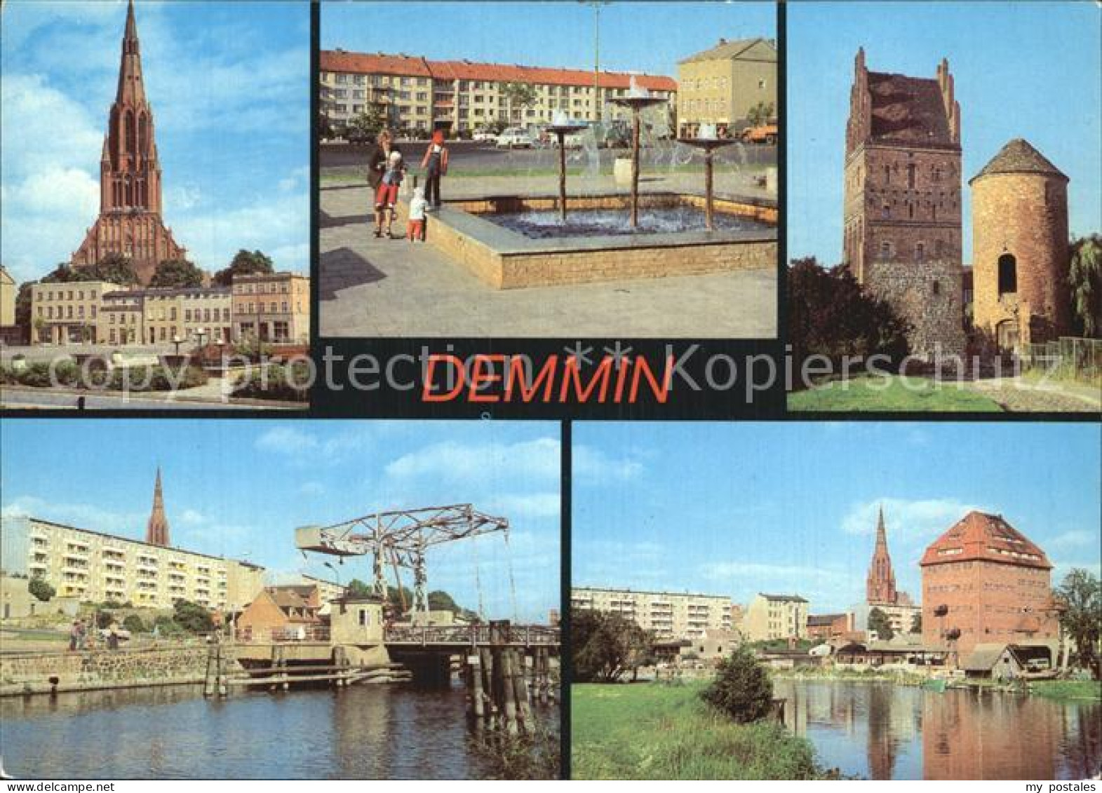 72550655 Demmin Mecklenburg Vorpommern Markt Bartholomaeuskirche Springbrunnen L - Demmin