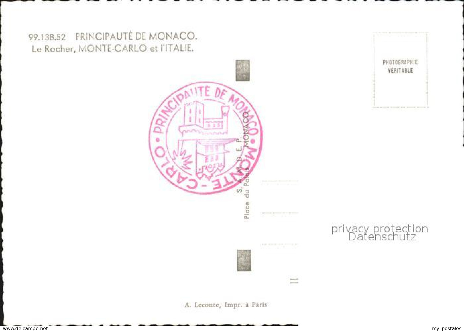 72550562 Monaco Schloss Felsen Monte Carlo Italien  - Autres & Non Classés