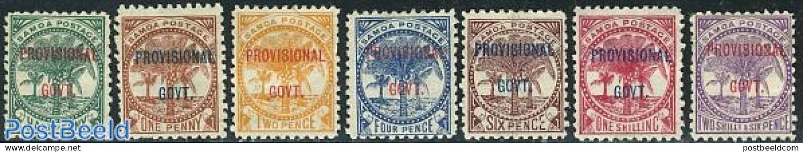 Samoa 1899 PROVISIONAL GOVT. Overprints 7v, Unused (hinged) - Samoa (Staat)