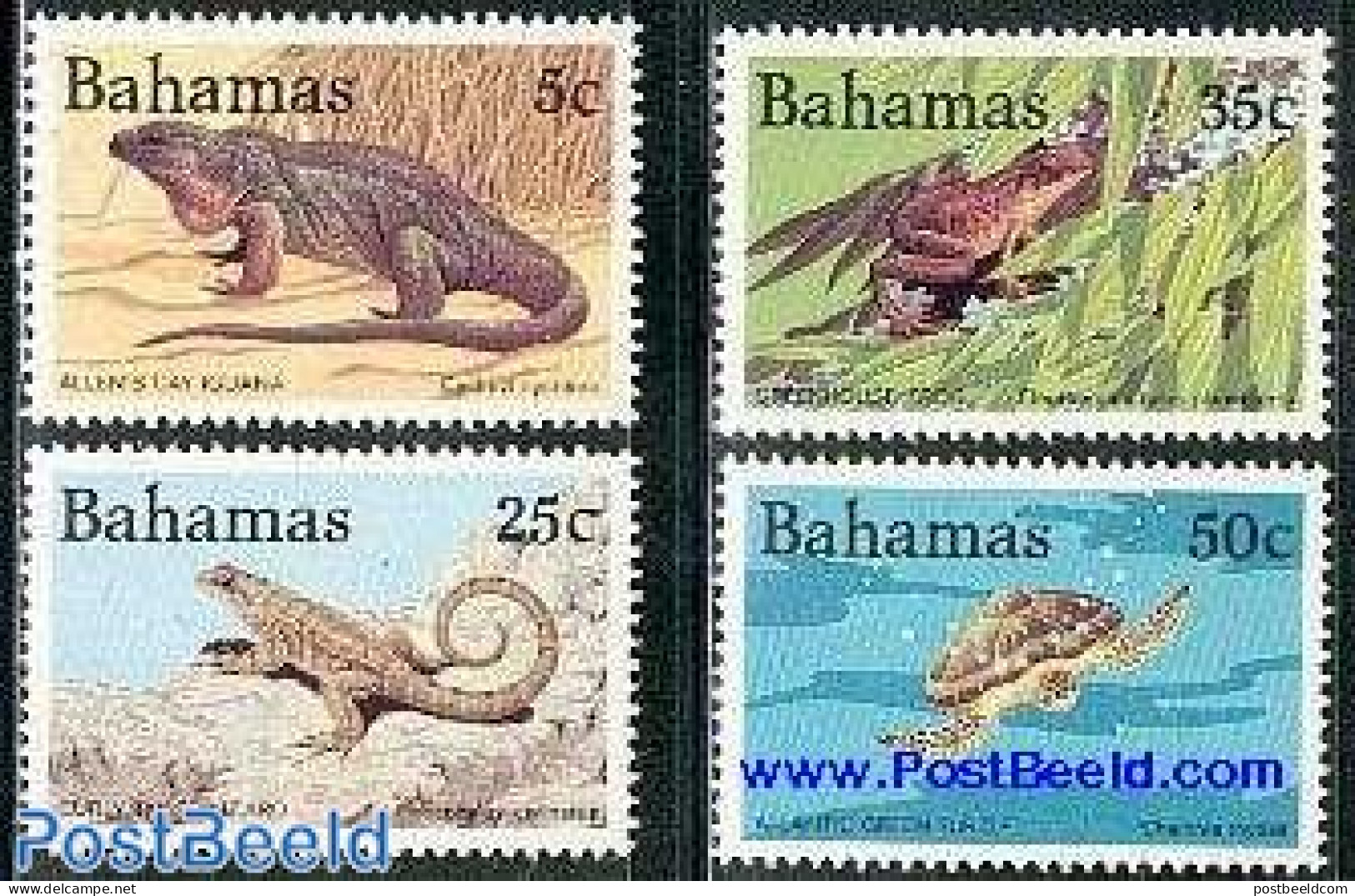 Bahamas 1984 Reptiles 4v, Mint NH, Nature - Frogs & Toads - Reptiles - Turtles - Other & Unclassified