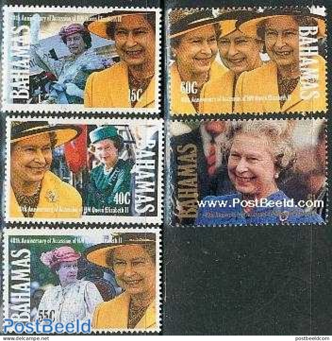 Bahamas 1992 Accession Anniversary 5v, Mint NH, History - Kings & Queens (Royalty) - Familles Royales