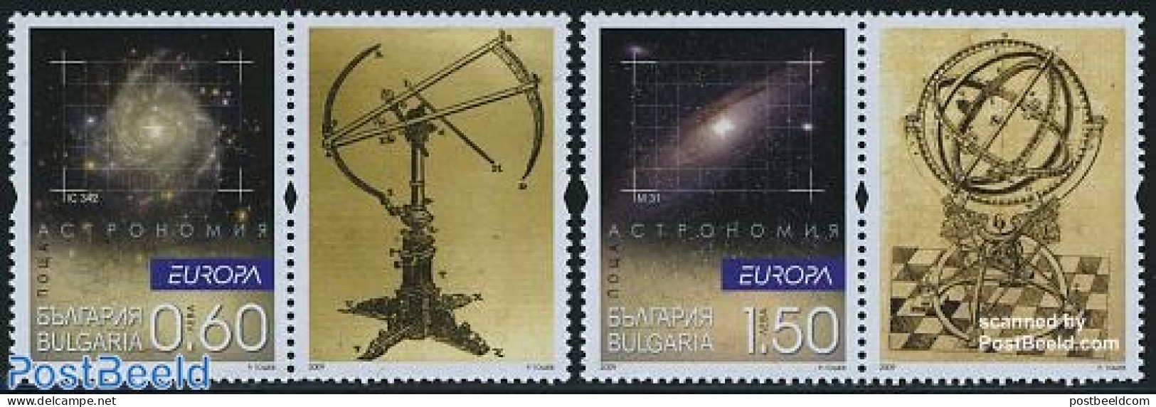 Bulgaria 2009 Europa, Astronomy 2v+tabs, Mint NH, History - Science - Europa (cept) - Astronomy - Neufs