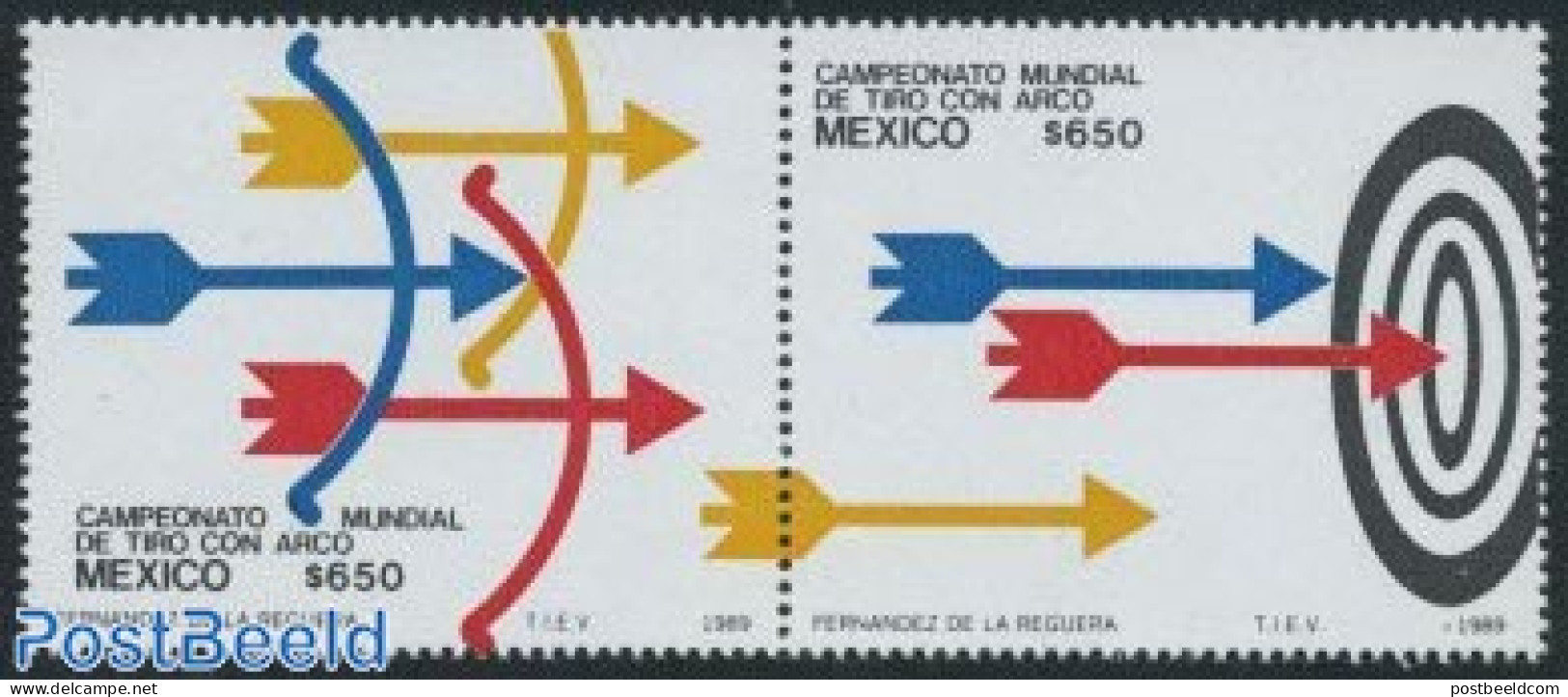 Mexico 1989 World Championship Archery 2v [:], Mint NH, Sport - Shooting Sports - Sport (other And Mixed) - Tir (Armes)