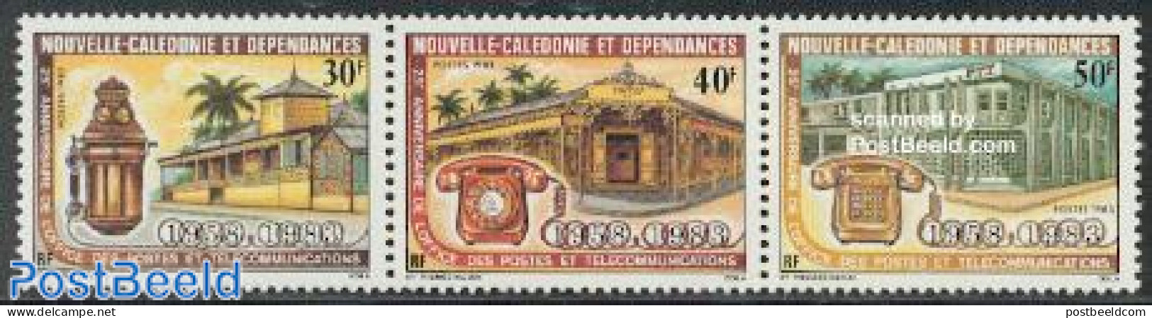 New Caledonia 1983 Post & Telephone 3v [::], Mint NH, Science - Telecommunication - Telephones - Post - Neufs