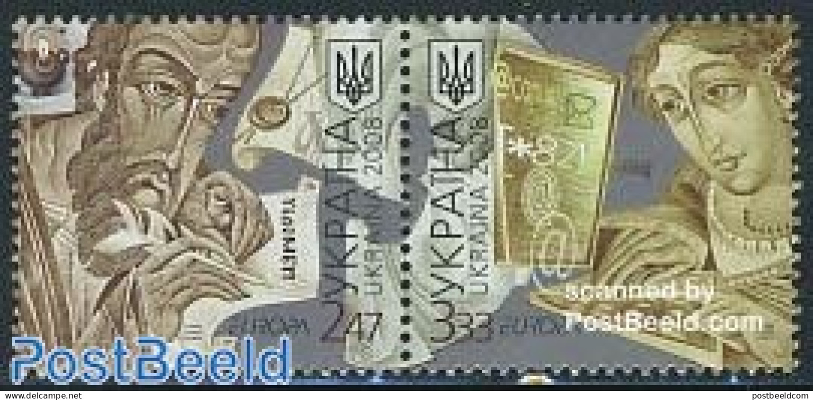 Ukraine 2008 Europa, The Letter 2v [:], Mint NH, History - Europa (cept) - Post - Poste