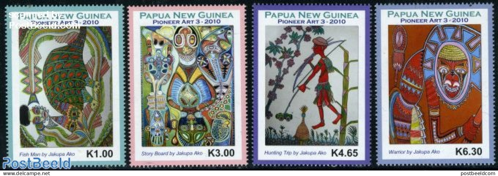 Papua New Guinea 2010 Pioneer Art 4v, Mint NH - Papouasie-Nouvelle-Guinée