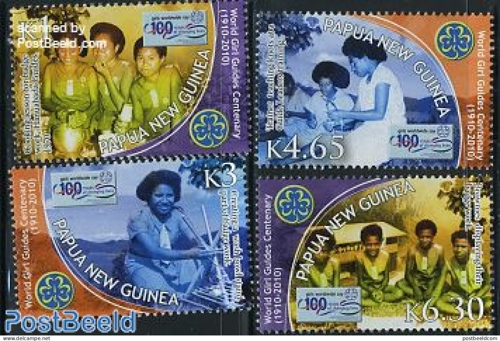 Papua New Guinea 2010 100 Years Girl Guides 4v, Mint NH, Sport - Scouting - Papouasie-Nouvelle-Guinée