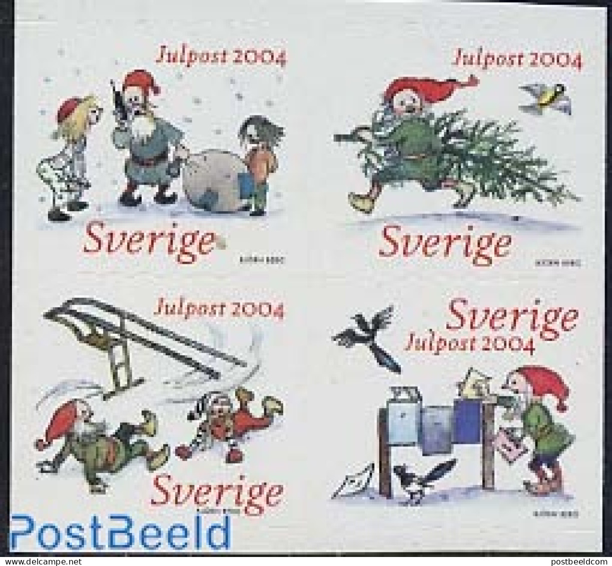 Sweden 2004 Christmas 4v S-a, Mint NH, Nature - Religion - Birds - Christmas - Unused Stamps