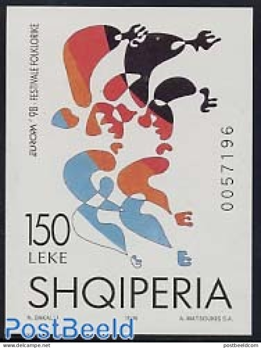 Albania 1998 Europa, Festivals S/s, Mint NH, History - Various - Europa (cept) - Folklore - Albanie