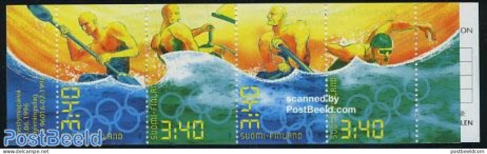 Finland 1996 Olympic Games Atlanta 4v In Booklet, Mint NH, Sport - Kayaks & Rowing - Olympic Games - Swimming - Stamp .. - Unused Stamps