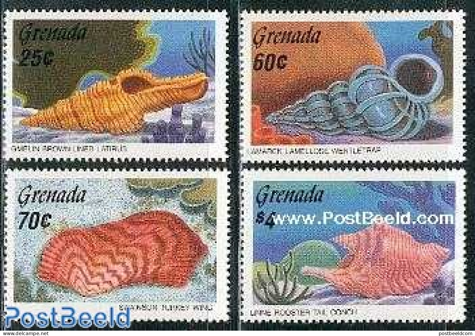 Grenada 1986 Shells 4v, Mint NH, Nature - Shells & Crustaceans - Vie Marine