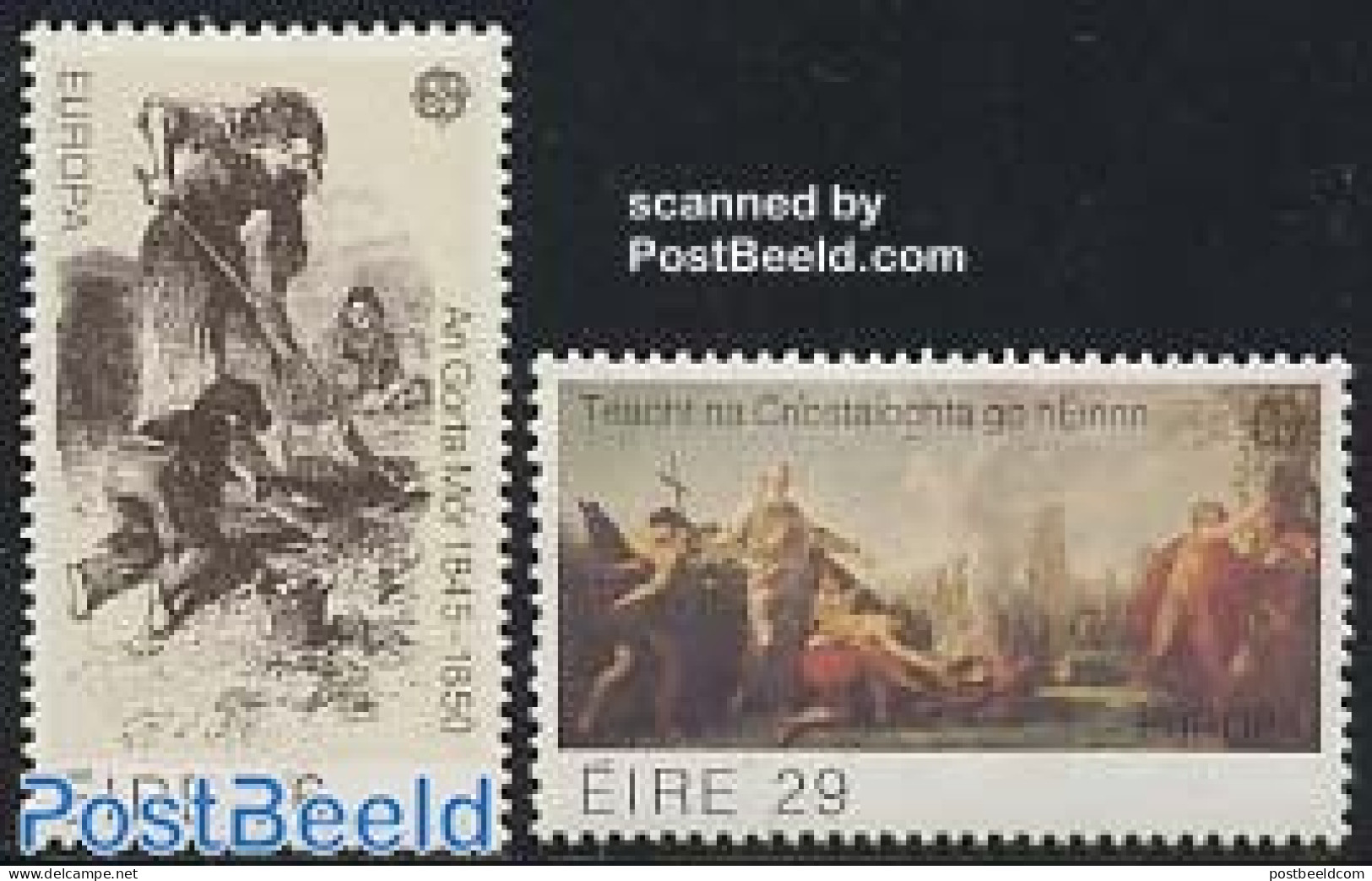 Ireland 1982 Europa 2v, Mint NH, History - Religion - Europa (cept) - Religion - Art - Paintings - Disasters - Unused Stamps
