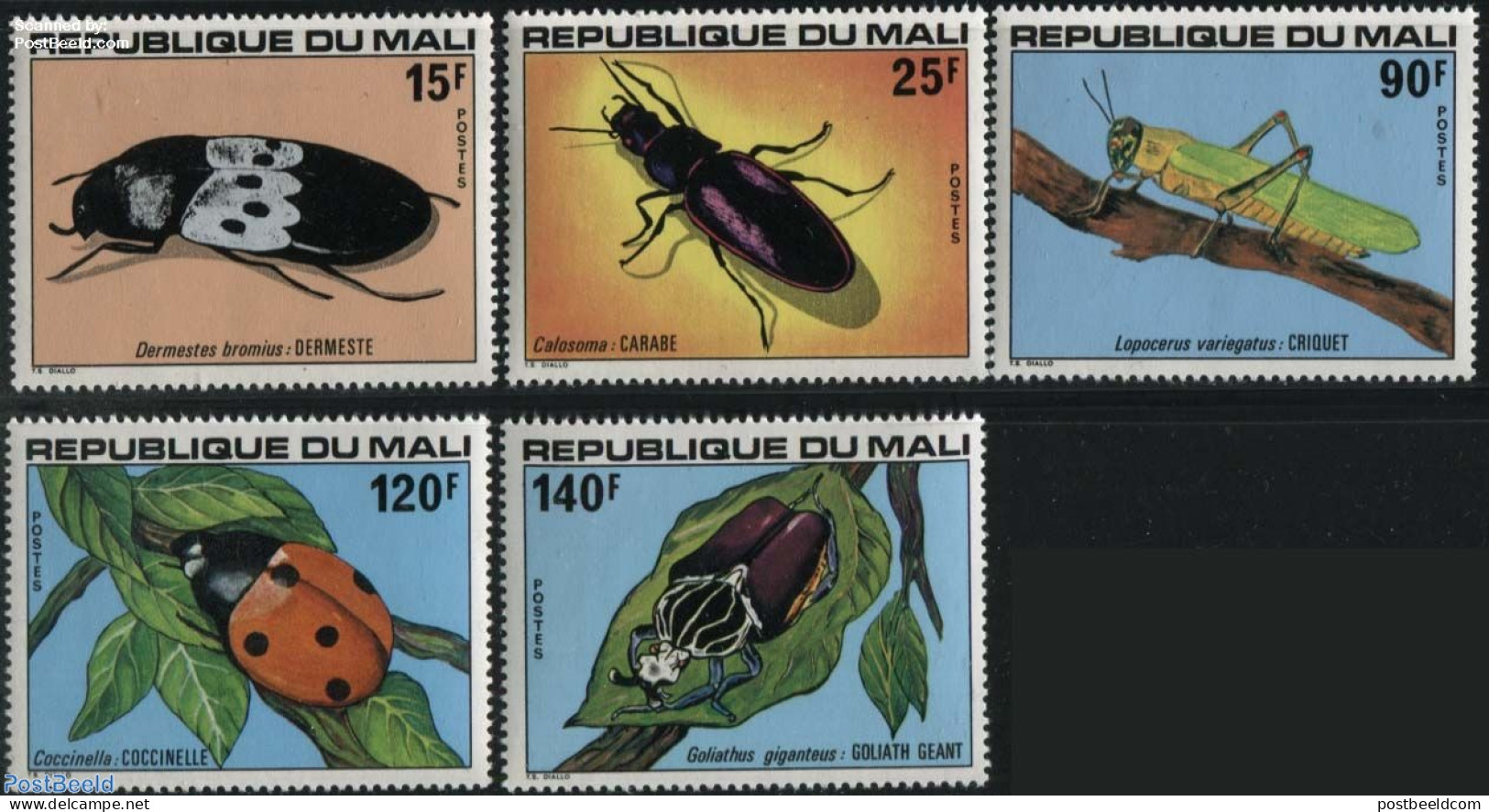 Mali 1978 Insects 5v, Mint NH, Nature - Insects - Mali (1959-...)