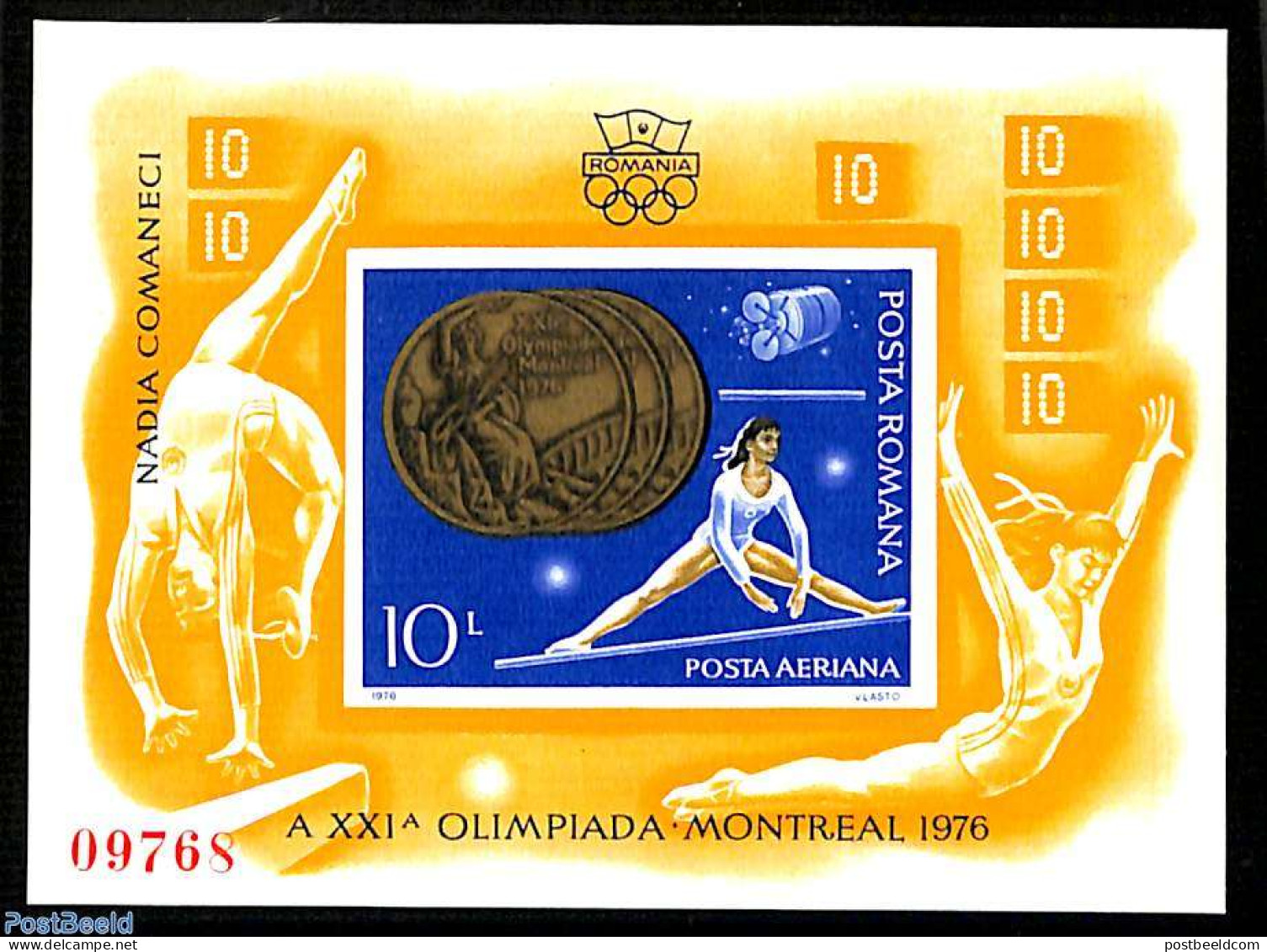 Romania 1976 Olympic Winners Montreal S/s (gymnastics), Mint NH, Sport - Gymnastics - Olympic Games - Unused Stamps