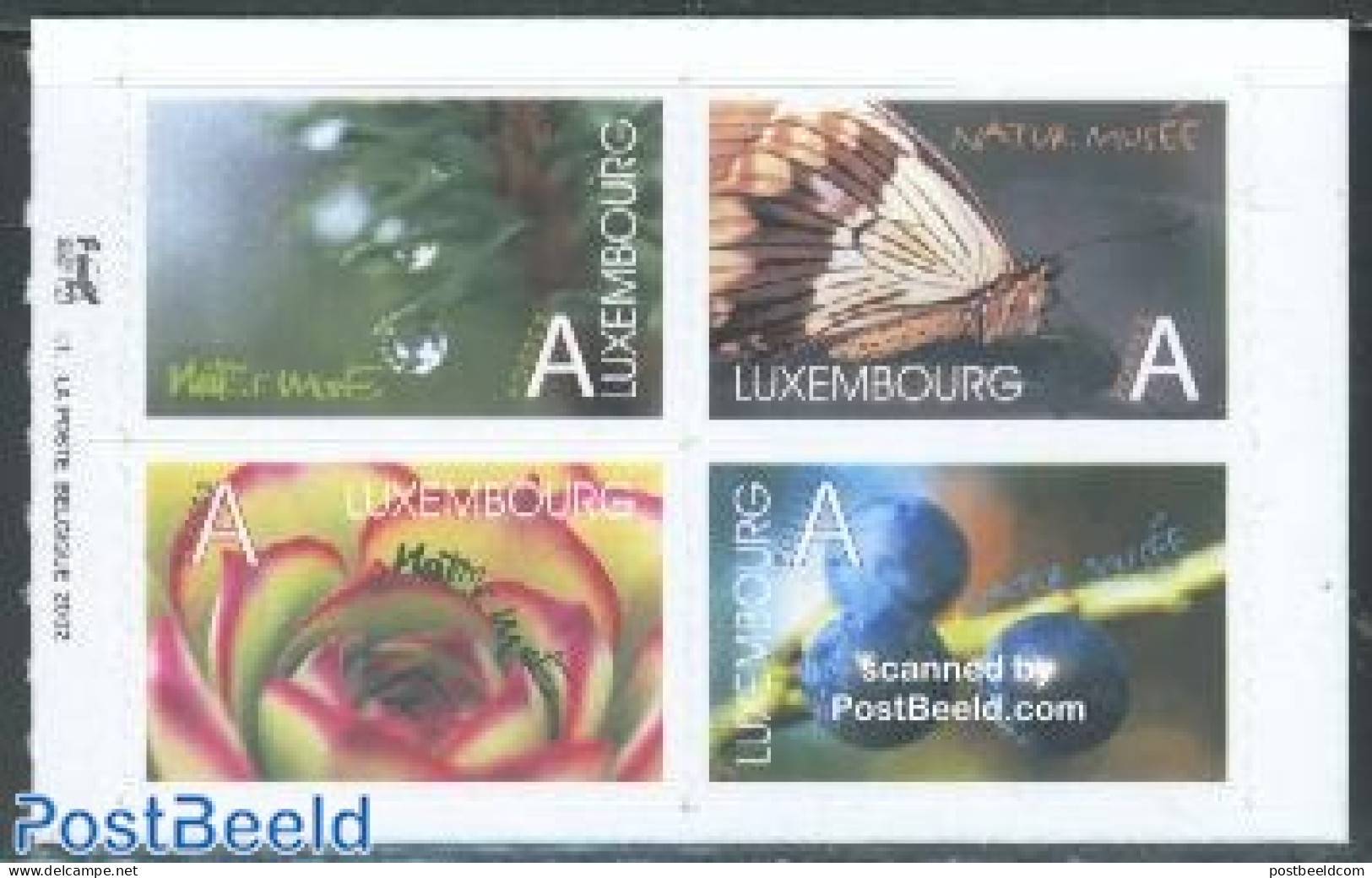 Luxemburg 2002 Nature 4v S-a, Mint NH, Nature - Butterflies - Flowers & Plants - Fruit - Unused Stamps