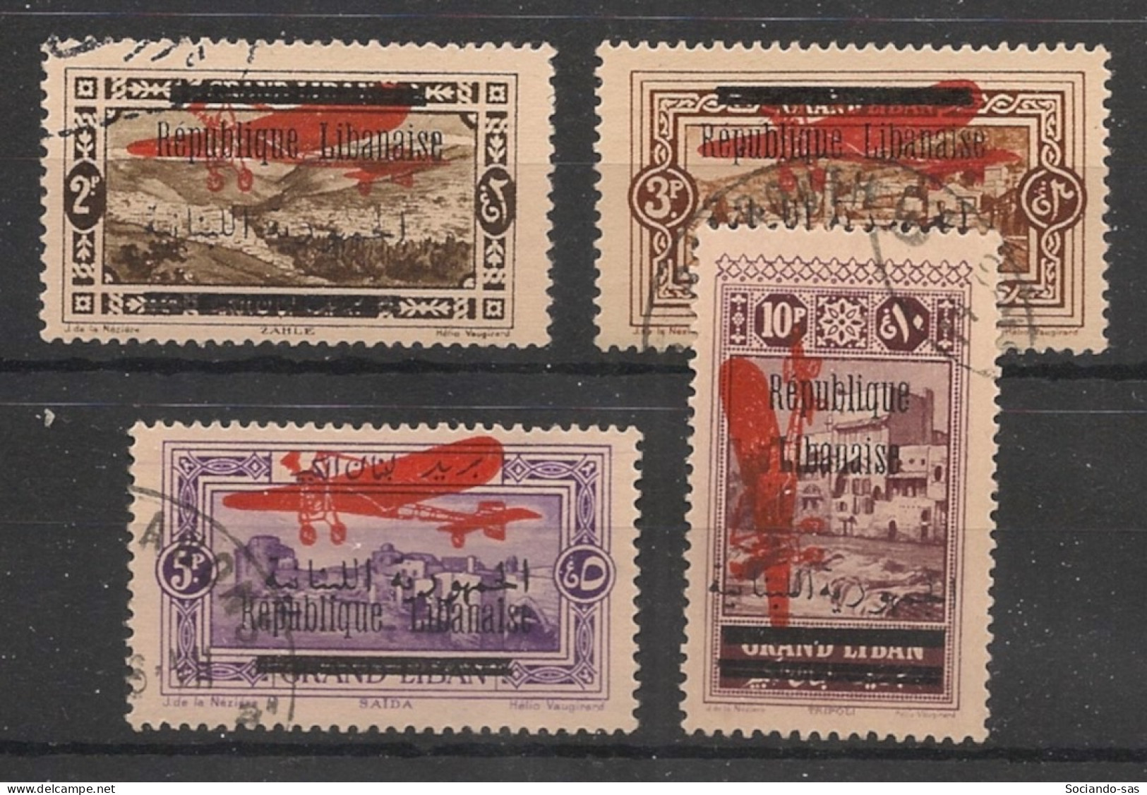 GRAND LIBAN - 1928 - Poste Aérienne PA N°YT. 25 à 28 - Série Complète - Oblitéré / Used - Gebraucht
