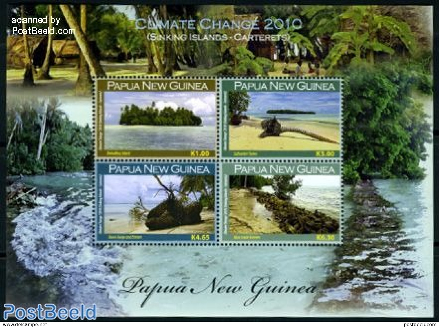 Papua New Guinea 2010 Climate Changes 4v M/s, Mint NH, Nature - Environment - Trees & Forests - Environment & Climate Protection