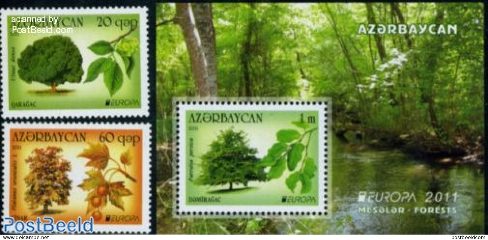 Azerbaijan 2011 Forests 2v+s/s, Mint NH, History - Nature - Europa (cept) - Trees & Forests - Rotary, Lions Club