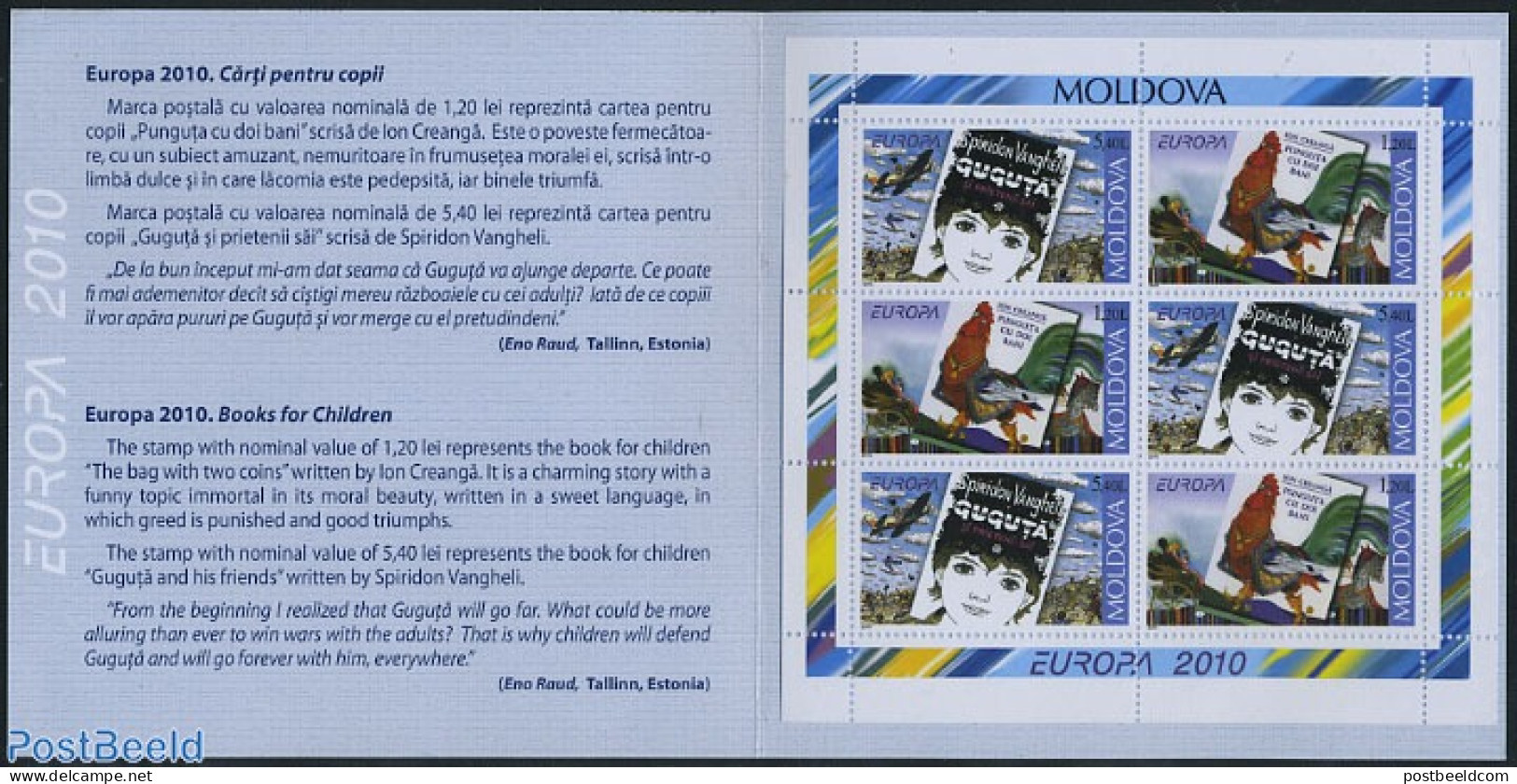 Moldova 2010 Europa, Childrens Books Booklet, Mint NH, History - Nature - Transport - Europa (cept) - Poultry - Stamp .. - Unclassified