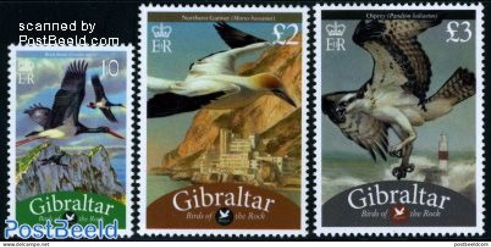 Gibraltar 2009 Definitives, Birds 3v, Mint NH, Nature - Various - Birds - Birds Of Prey - Lighthouses & Safety At Sea - Vuurtorens