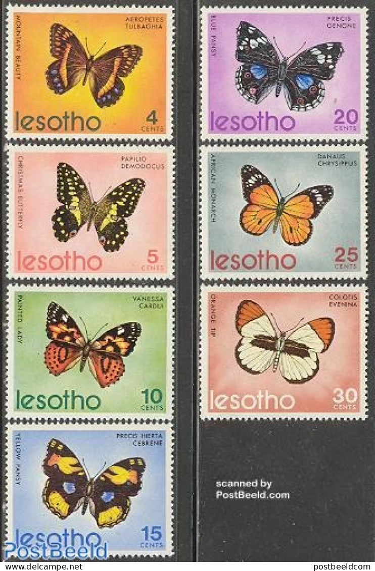 Lesotho 1973 Butterflies 7v, Mint NH, Nature - Butterflies - Lesotho (1966-...)