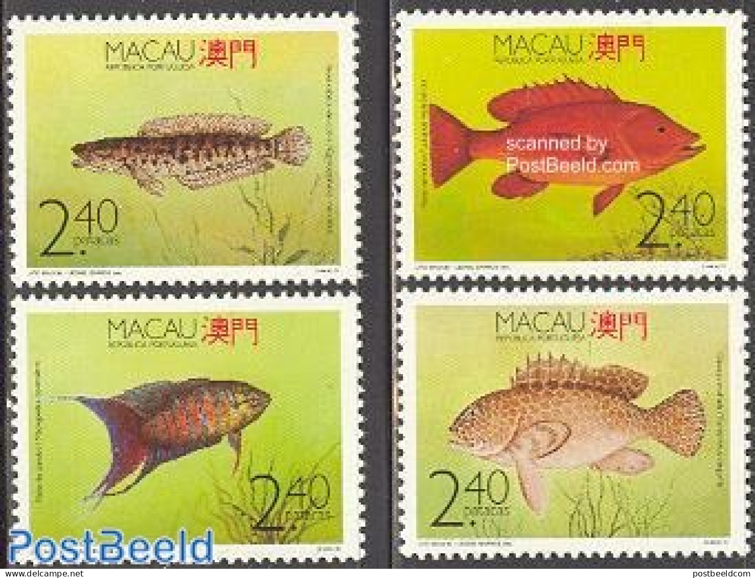 Macao 1990 Fish 4v, Mint NH, Nature - Fish - Unused Stamps