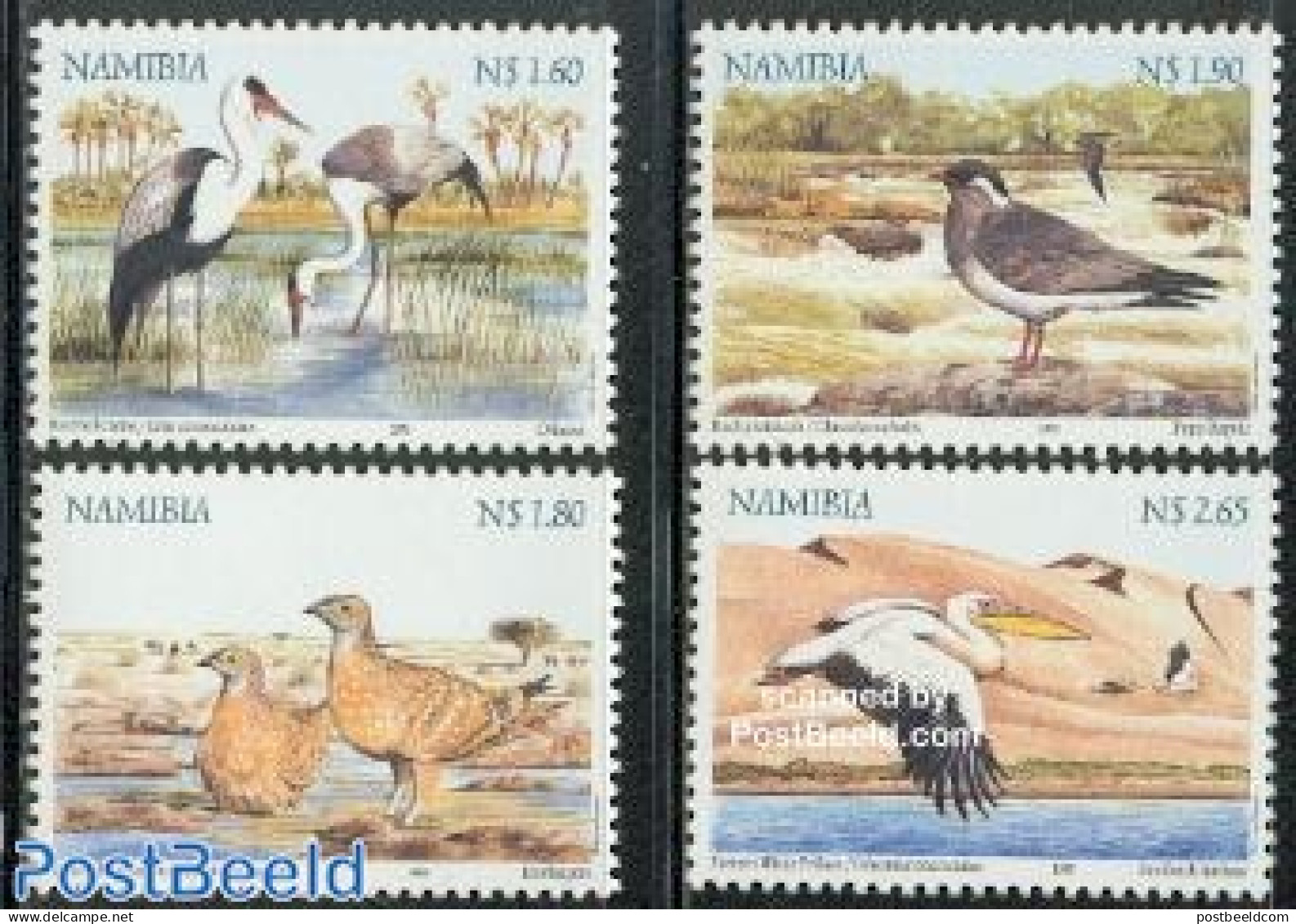 Namibia 1999 Wetlands Birds 4v, Mint NH, Nature - Birds - Storks - Namibia (1990- ...)