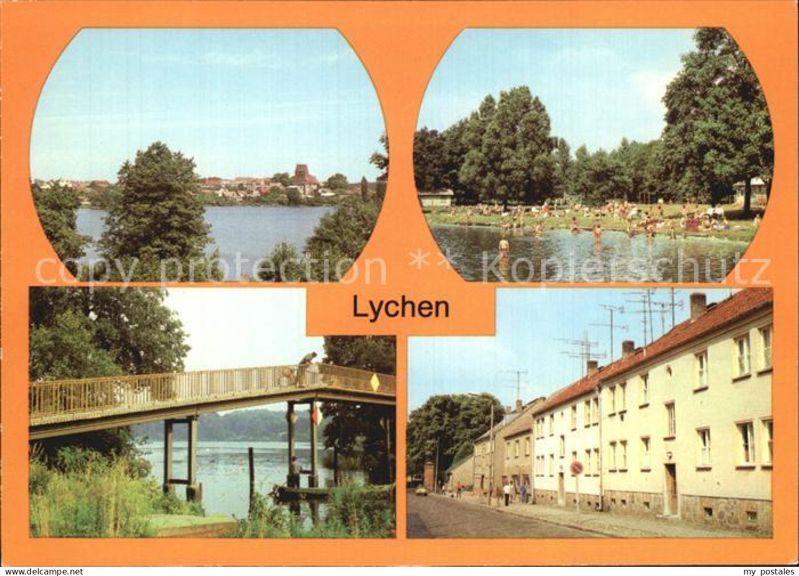 72550326 Lychen Stadtsee Strandbad Grosser Lychensee Fussgaengerbruecke Lychen - Lychen