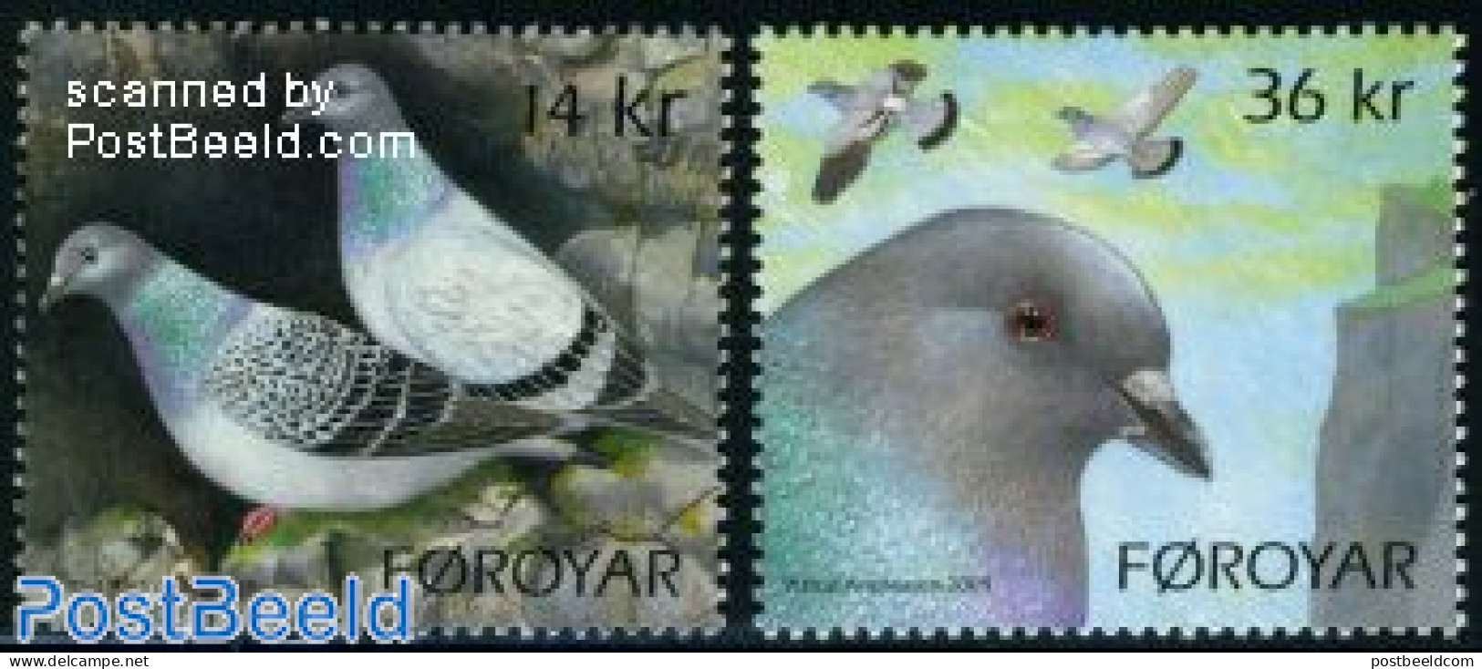 Faroe Islands 2009 Pigeons 2v, Mint NH, Nature - Birds - Autres & Non Classés