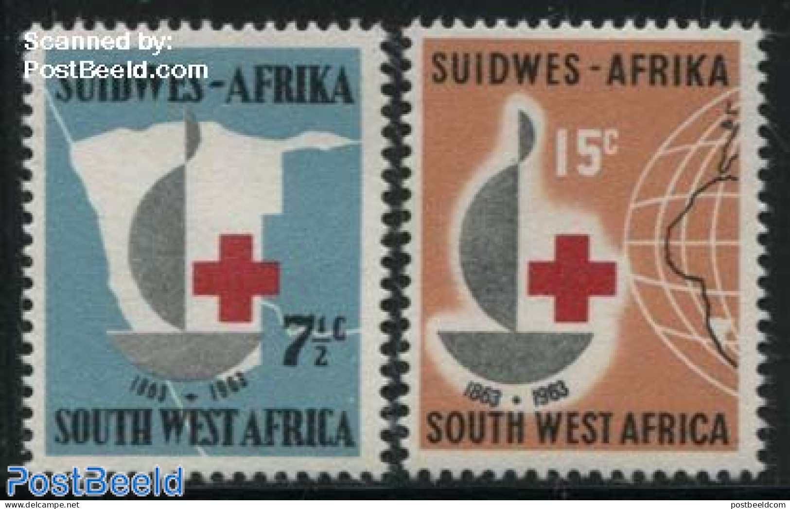 South-West Africa 1963 Red Cross Centenary 2v, Mint NH, Health - Red Cross - Red Cross