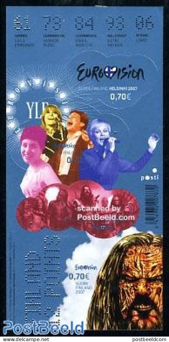 Finland 2007 Eurovision Songcontest 4v S-a (foil Sheet), Mint NH, History - Performance Art - Europa Hang-on Issues - .. - Ongebruikt