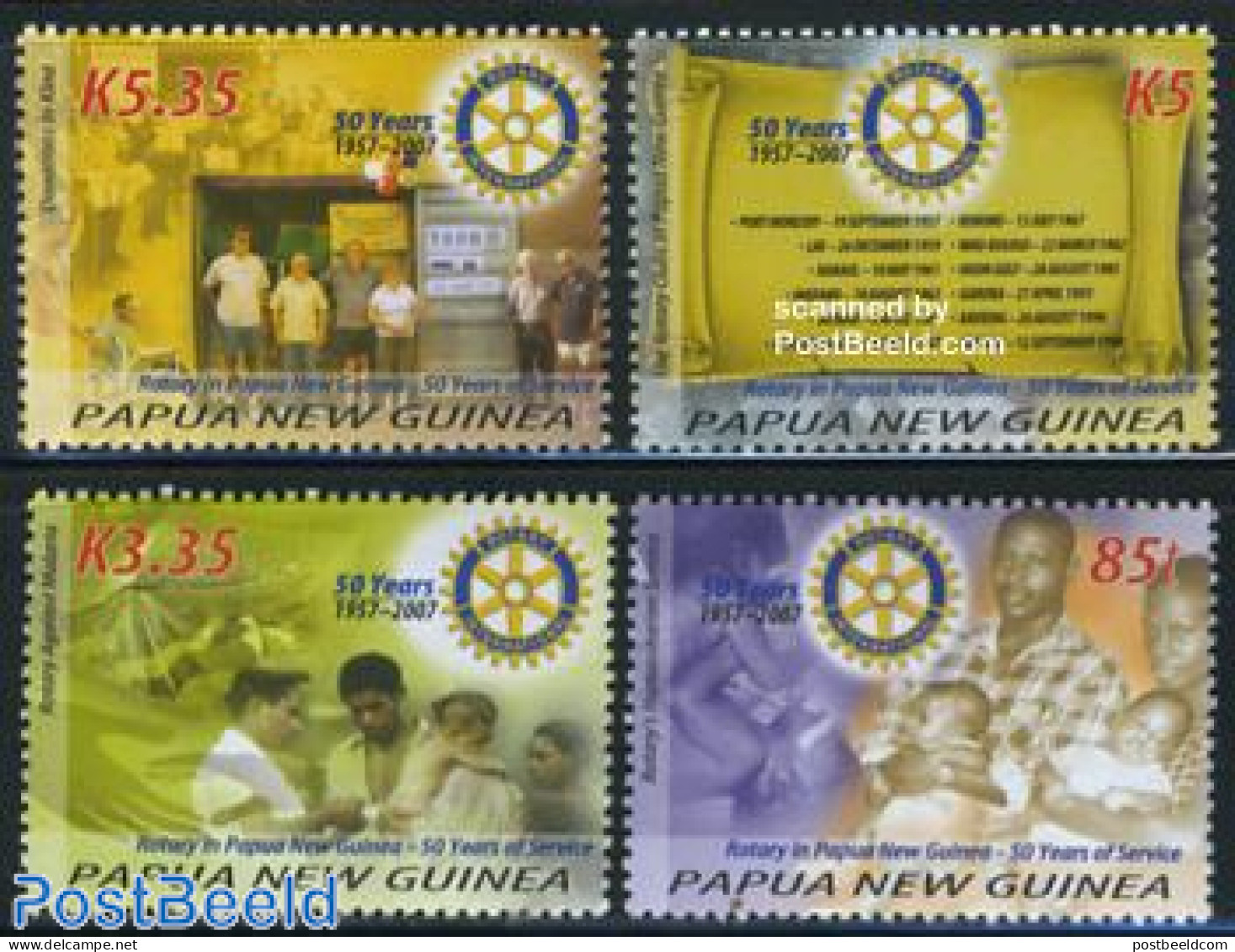 Papua New Guinea 2007 50 Years Rotary Club 4v, Mint NH, Various - Rotary - Rotary Club