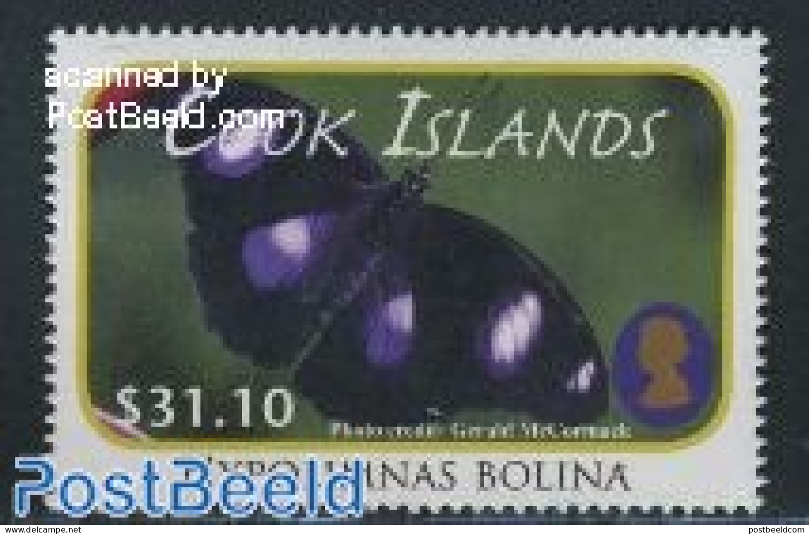 Cook Islands 2011 Definitive $31.10, Butterfly 1v, Mint NH, Nature - Butterflies - Other & Unclassified