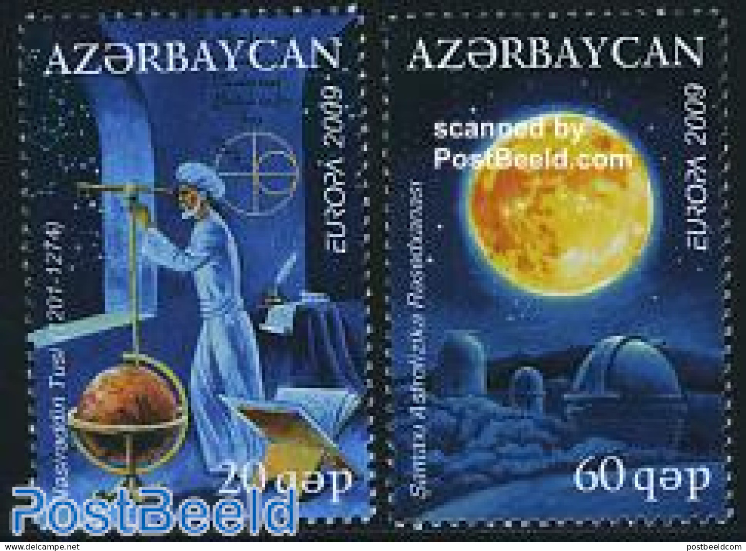 Azerbaijan 2009 Europa, Astronomy 2v, Mint NH, History - Science - Europa (cept) - Astronomy - Astrologie