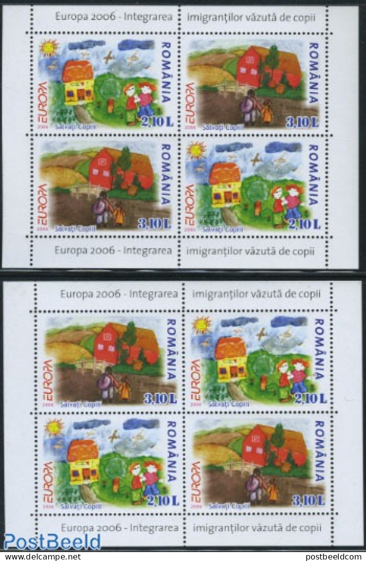 Romania 2006 Europa, Integration 2 S/s, Mint NH, History - Europa (cept) - Art - Children Drawings - Unused Stamps