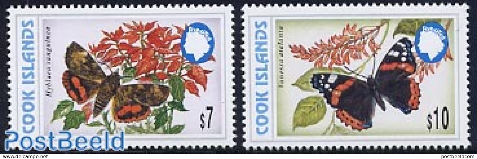 Cook Islands 1998 Definitives, Butterflies 2v, Mint NH, Nature - Butterflies - Autres & Non Classés