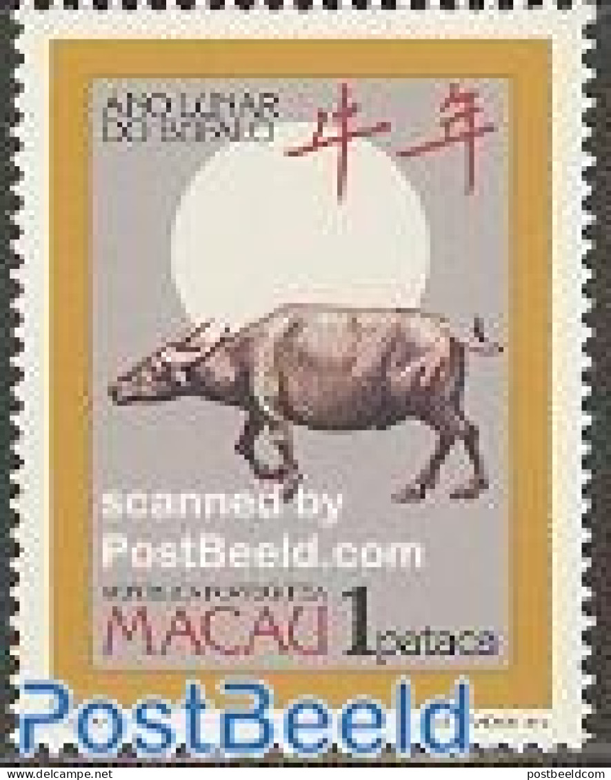 Macao 1985 Year Of The Ox 1v, Mint NH, Nature - Various - Animals (others & Mixed) - Cattle - New Year - Unused Stamps