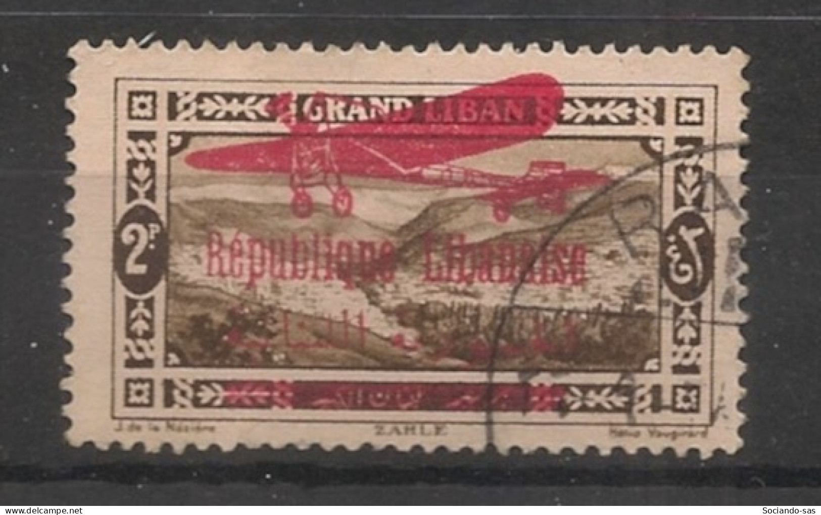 GRAND LIBAN - 1928-30 - Poste Aérienne PA N°YT. 31 - Avion 2pi Sépia - Oblitéré / Used - Oblitérés