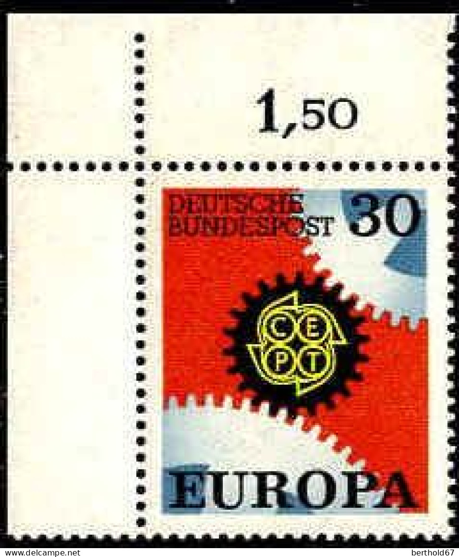 RFA Poste N** Yv: 398/399 Europa Cept Engrenages Coin De Feuille - Unused Stamps