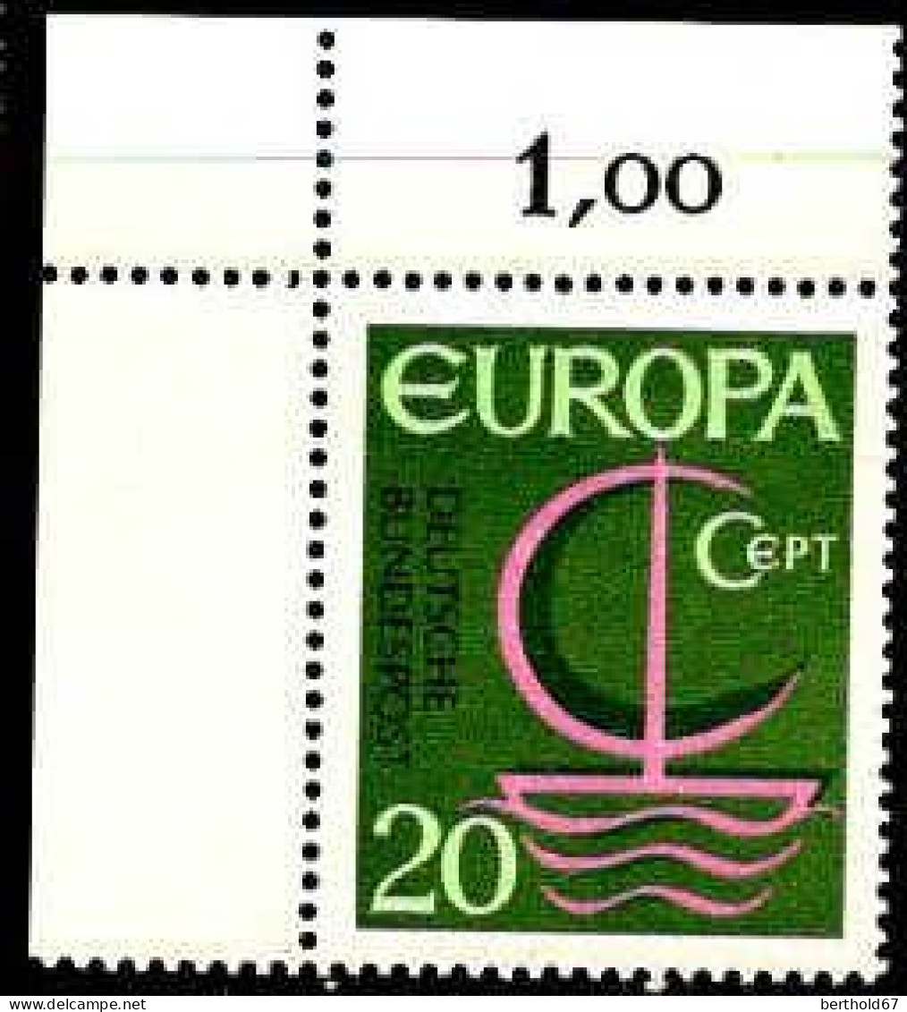 RFA Poste N** Yv: 376/377 Europa Cept Voilier Stylisé Coin De Feuille - Unused Stamps