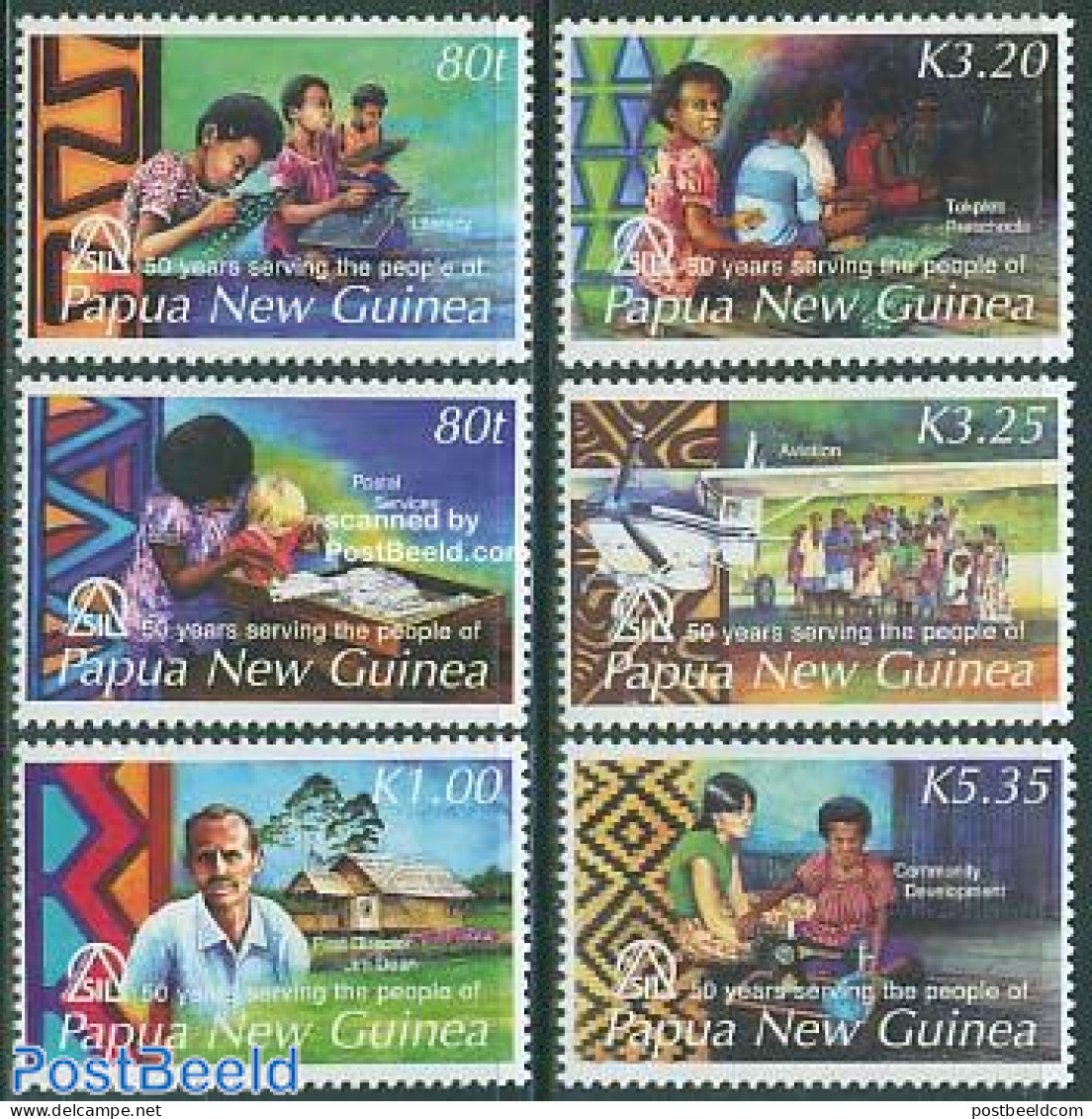 Papua New Guinea 2006 50 Years SIL 6v, Mint NH, Transport - Post - Aircraft & Aviation - Posta