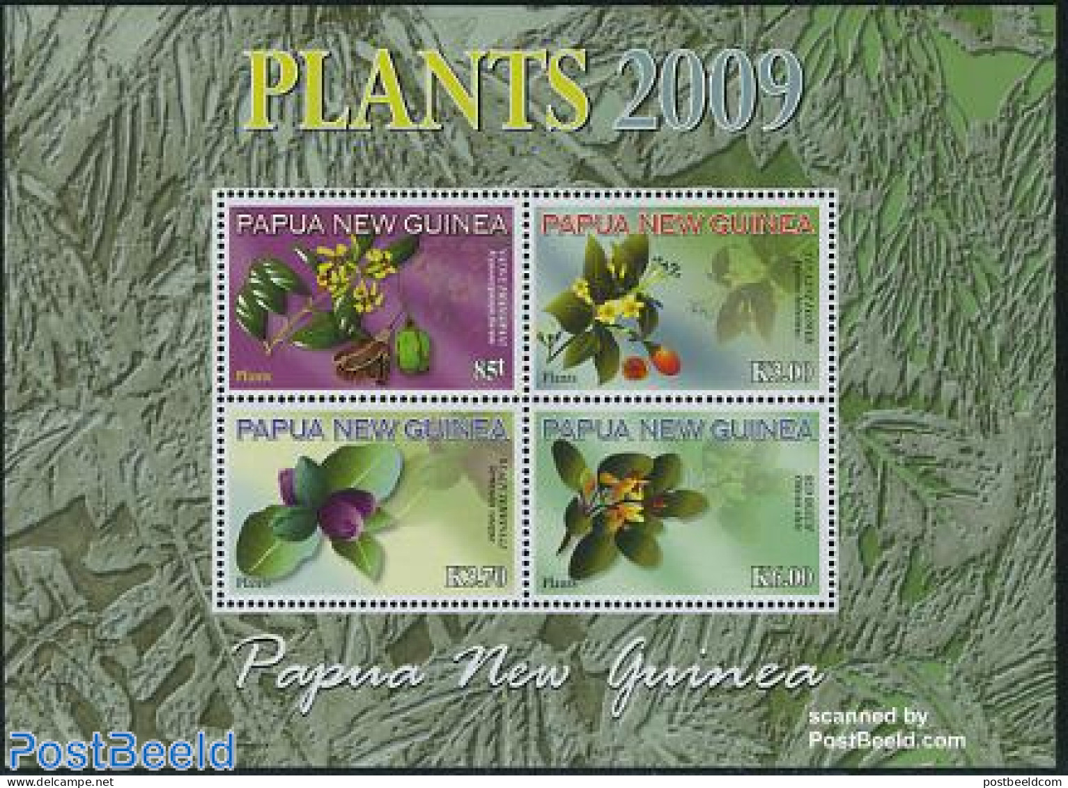 Papua New Guinea 2009 Plants 4v M/s, Mint NH, Nature - Flowers & Plants - Papouasie-Nouvelle-Guinée