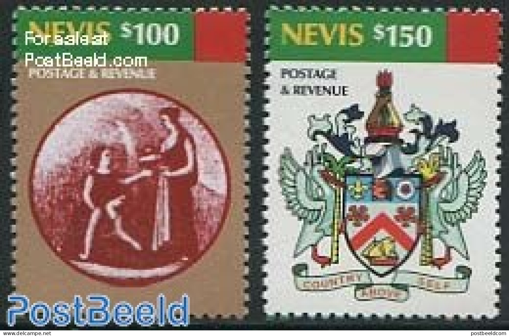 Nevis 2012 Definitives 2v, Mint NH, History - Coat Of Arms - St.Kitts-et-Nevis ( 1983-...)