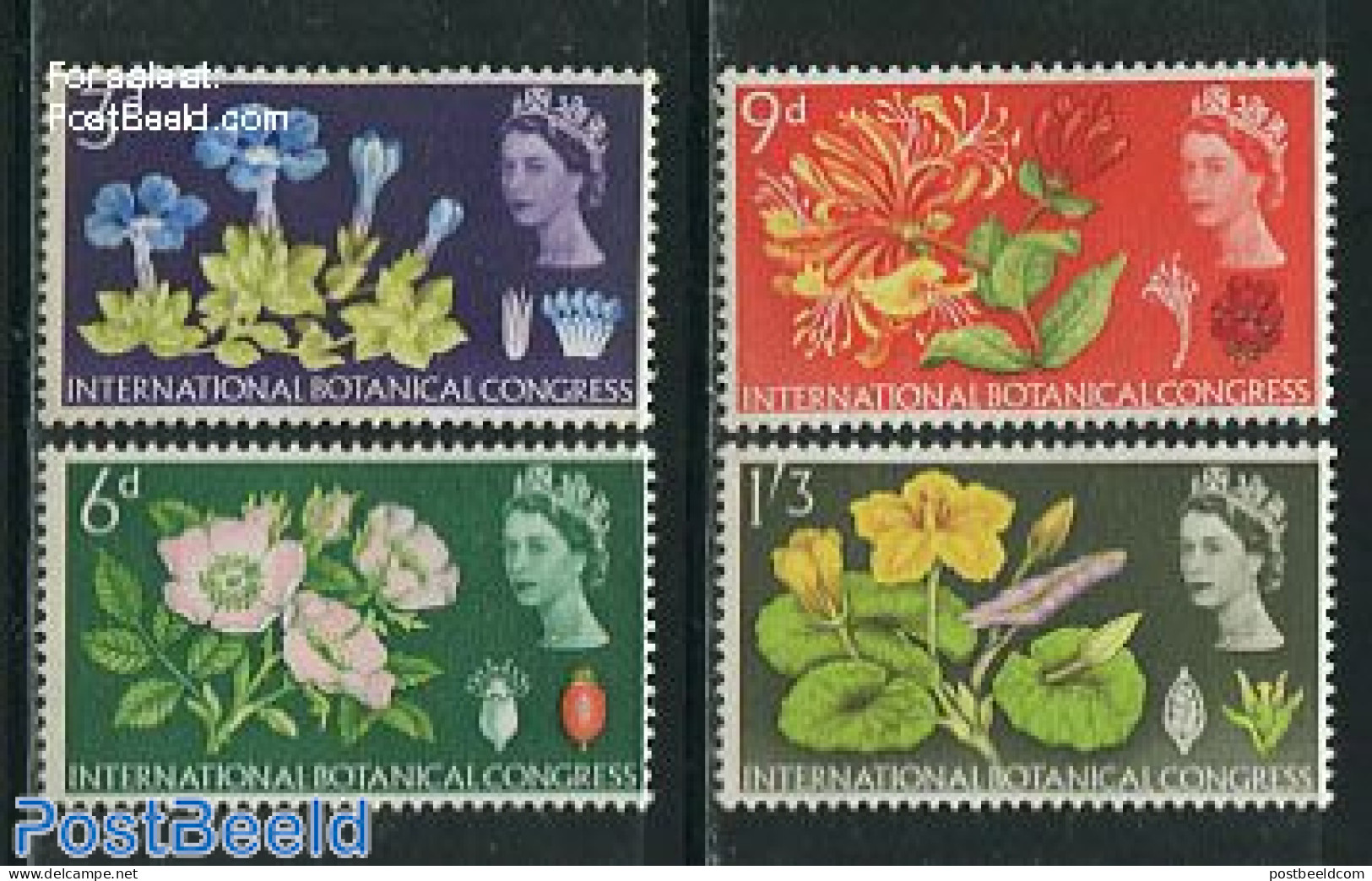 Great Britain 1964 Botanic Congress 4v, Phosphor, Mint NH, Nature - Flowers & Plants - Neufs