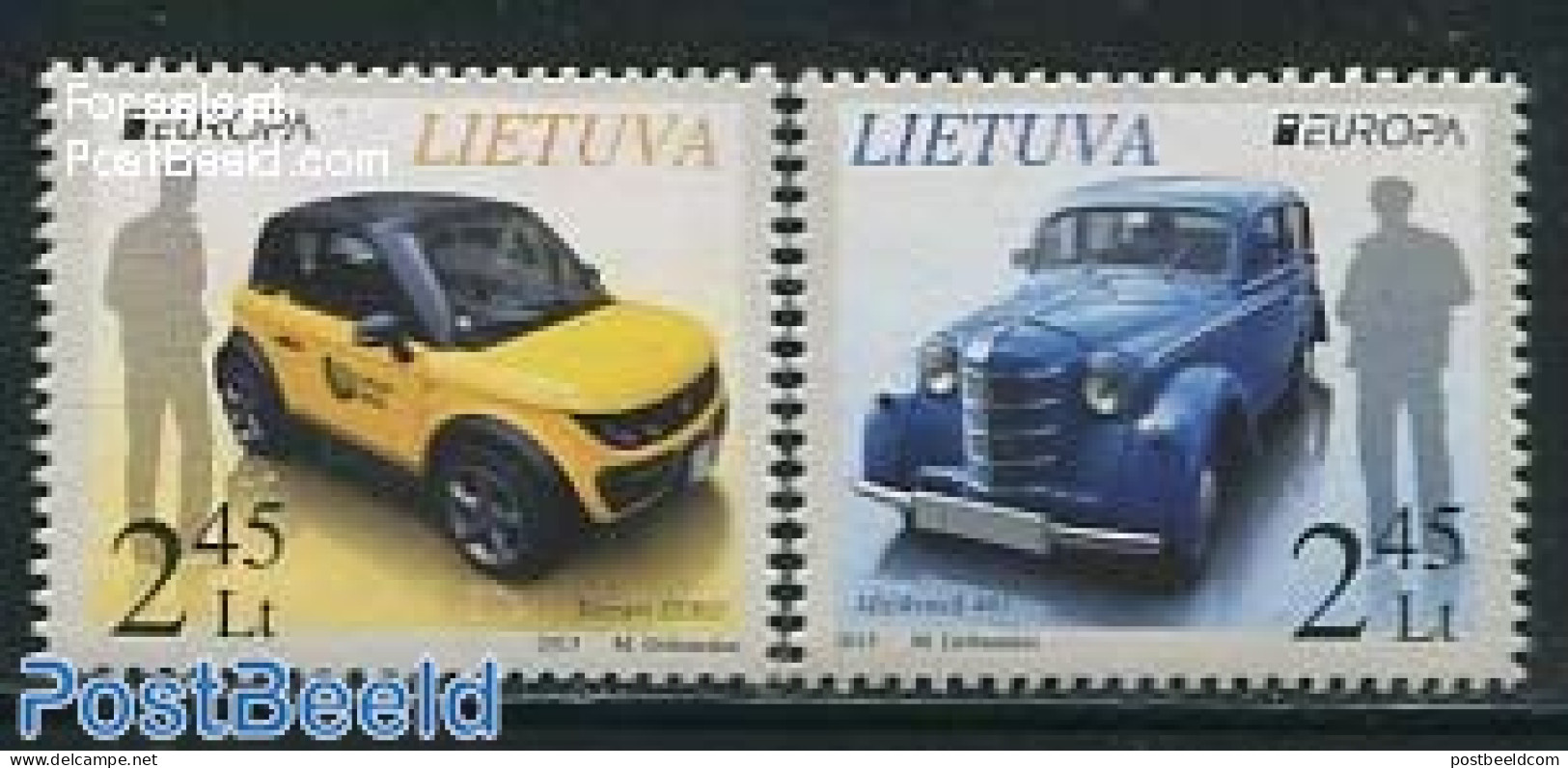 Lithuania 2013 Europa, Postal Transport 2v, Mint NH, History - Transport - Europa (cept) - Post - Automobiles - Posta