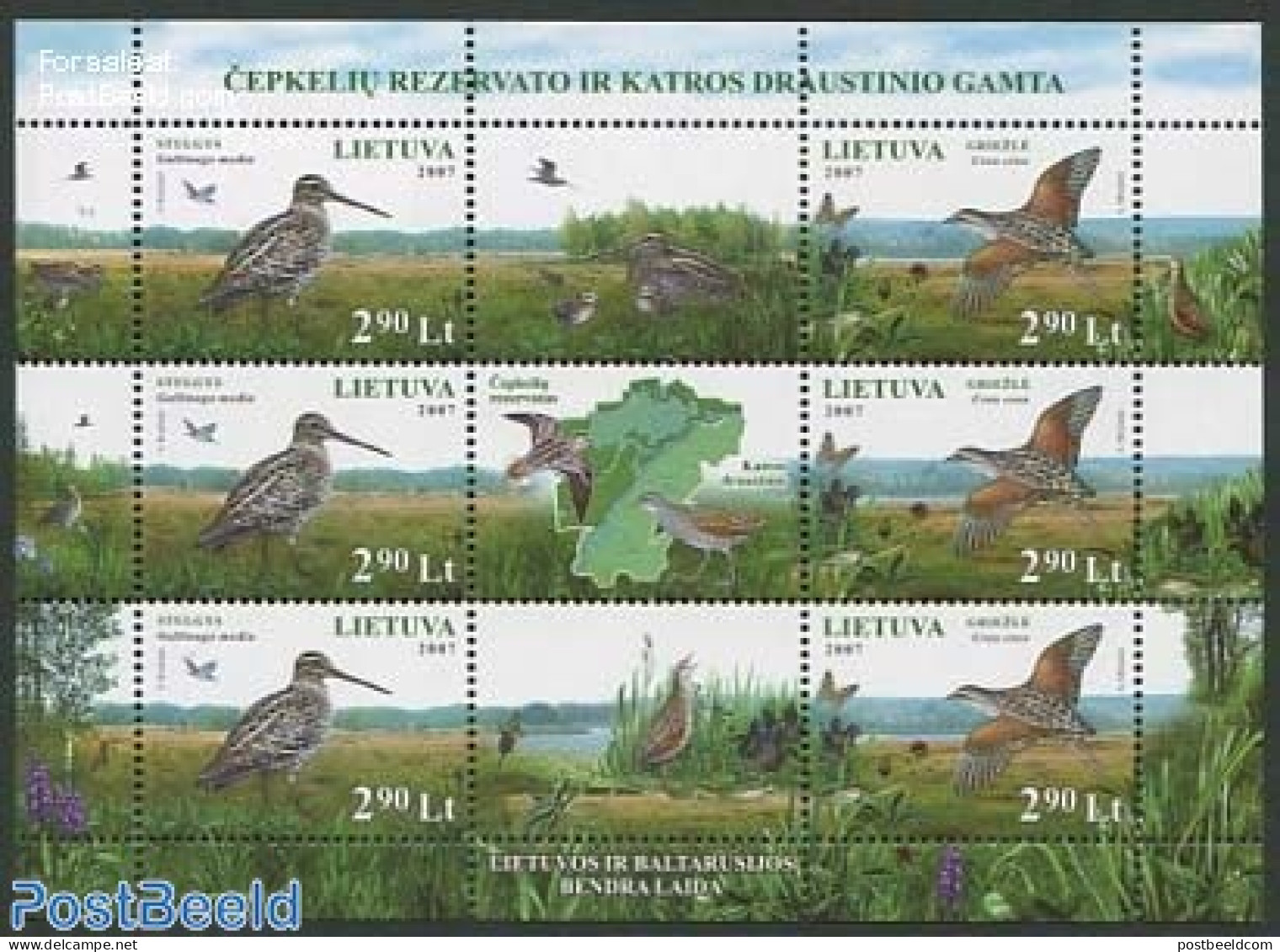 Lithuania 2007 Nature, Joint Issue Belarus M/s, Mint NH, Nature - Various - Birds - Butterflies - Joint Issues - Emissioni Congiunte