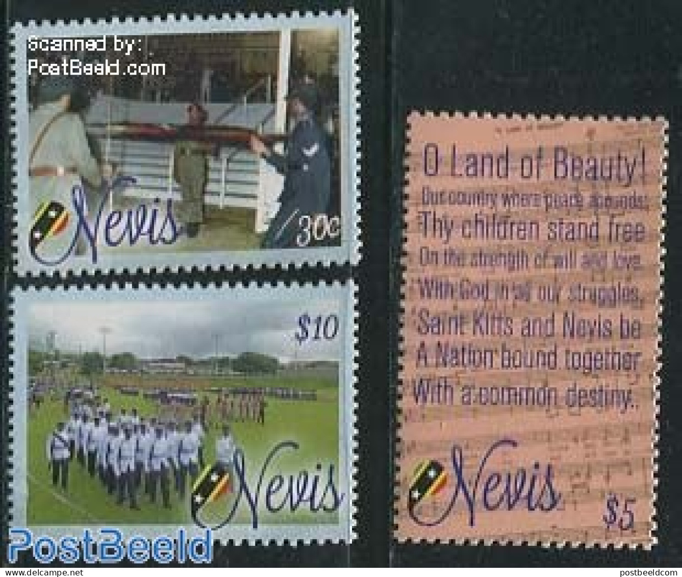 Nevis 2013 30 Years Independence 3v, Mint NH, Performance Art - Various - Music - Police - Musique