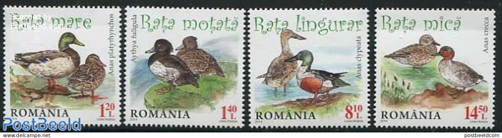 Romania 2014 Wild Ducks 4v, Mint NH, Nature - Birds - Ducks - Unused Stamps