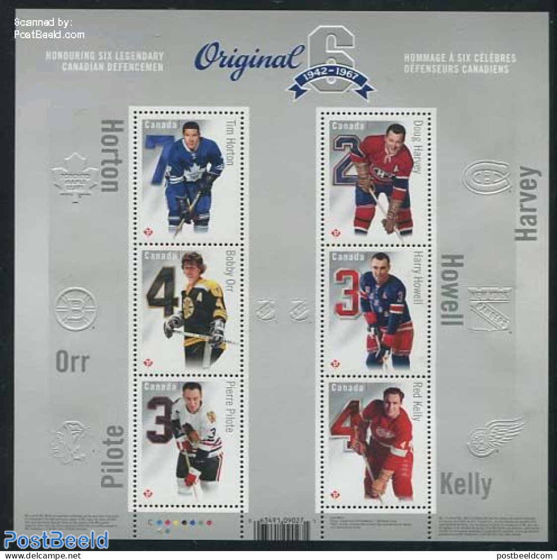Canada 2014 Canadian Defencemen 6v M/s, Mint NH, Sport - Ice Hockey - Unused Stamps